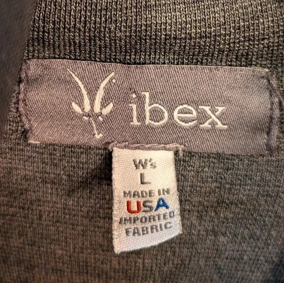 Ibex Women's Grey 100% Merino Wool Full Zip Hoodie Sweatshirt Jacket Large - Picture 6 of 7